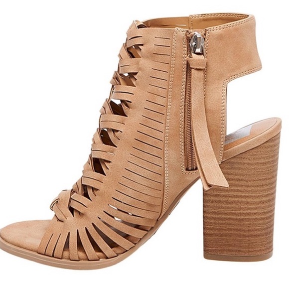 DV By Dolce Vita Women’s Taupe Tan Open Toe Bootie Wedges - Comes with Box - Picture 11 of 12